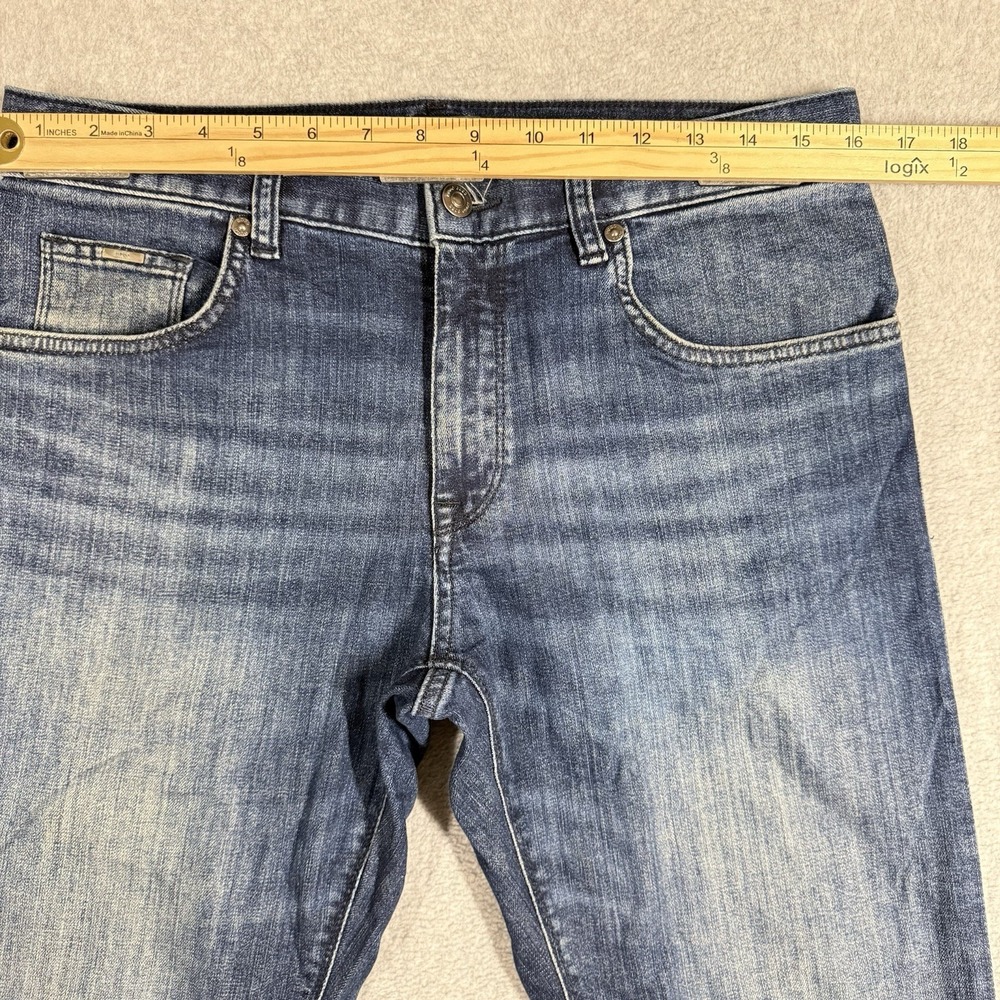 HUGO BOSS Black label Maine1 Jeans Mens 32x30 Whiskers Faded Relaxed Stretch - Picture 11 of 15